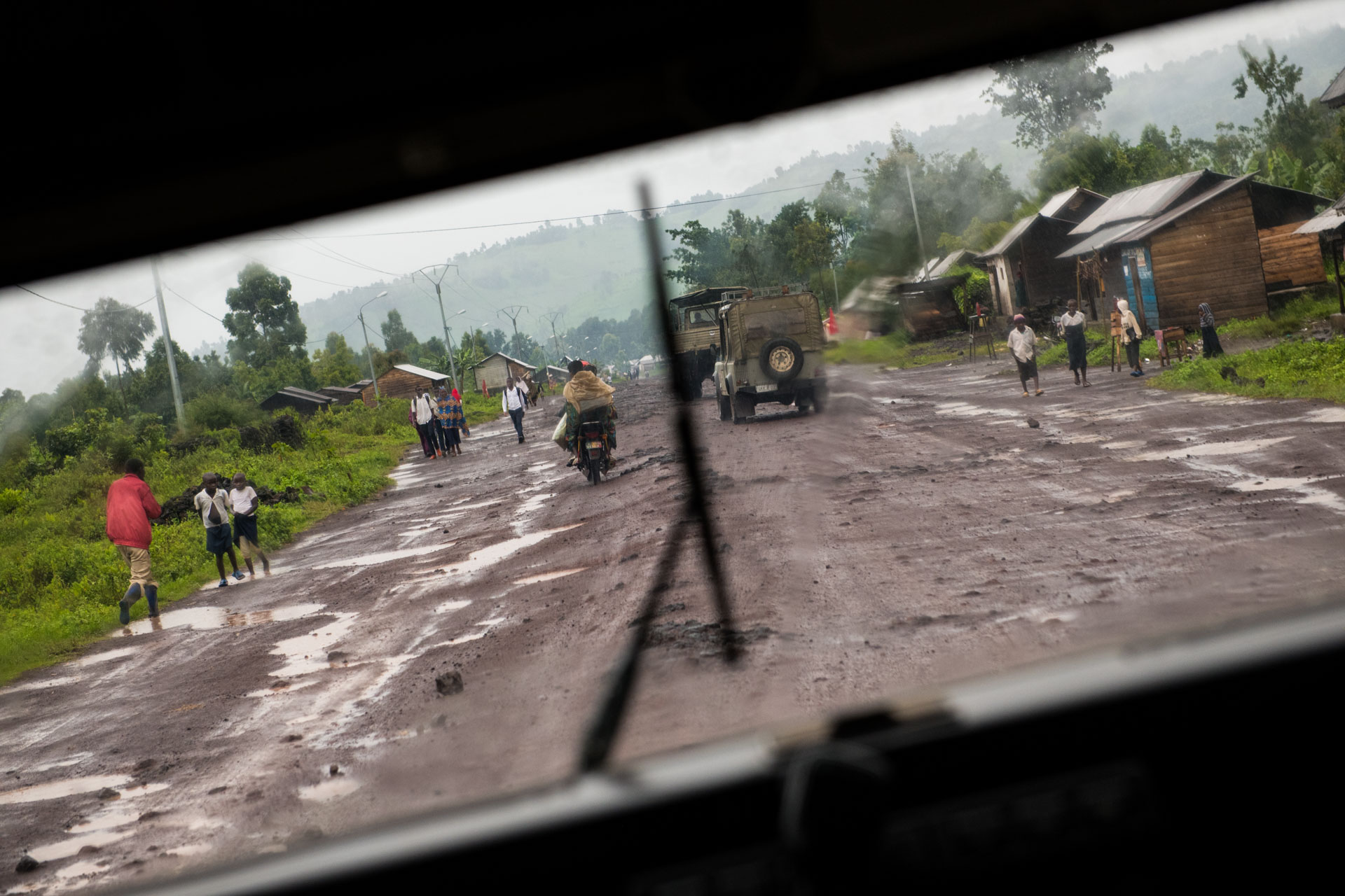 Road from Goma to Rumangabo. DRC, Africa.